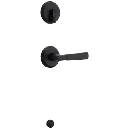 Kwikset Perth Lever Single Cylinder Interior Pack with Round Rose for Handlesets Matte Black
