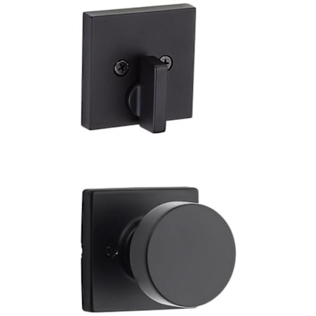 Kwikset Pismo Single Cylinder Interior Pack with Square Rose Matte Black