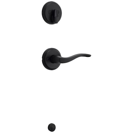 Kwikset Sedona Left Handed Lever Single Cylinder Interior Pack with Round Rose for Handlesets Matte Black