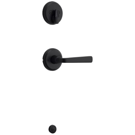 Kwikset Trafford Lever Single Cylinder Interior Pack with Round Rose for Handlesets Matte Black