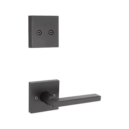 Kwikset Halifax Lever Non-Turning Dummy Interior Pack with Square Rose for Handlesets Matte Black