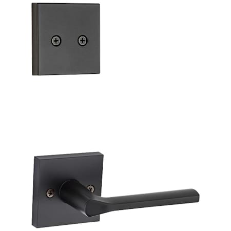 Kwikset Lisbon Lever Non-Turning Dummy Interior Pack with Square Rose for Handlesets Matte Black