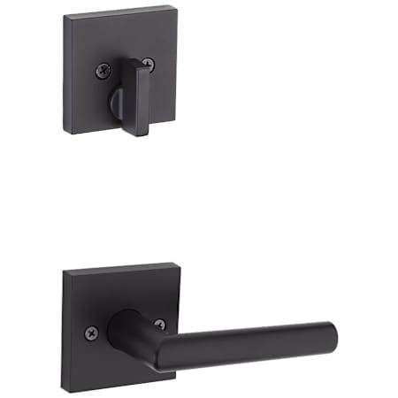 Kwikset Milan Lever Non-Turning Dummy Interior Pack with Square Rose for Handlesets Matte Black