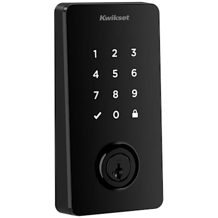 Kwikset Halo Touchscreen Single Cylinder Keyless Entry Deadbolt with WiFi and SmartKey Technology from the Signature Collection Matte Black