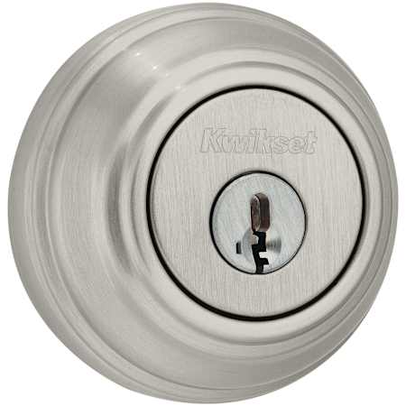 Kwikset Single Cylinder Deadbolt with UL Rating and SmartKey Cylinder Satin Nickel