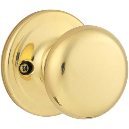Kwikset Juno Reversible Non-Turning One-Sided Dummy Door Knob Polished Brass