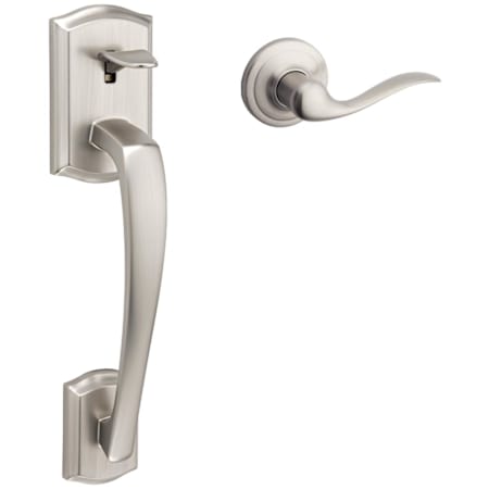 Kwikset Prescott Lower Passage Handleset with Tustin Interior Lever - No Deadbolt Satin Nickel