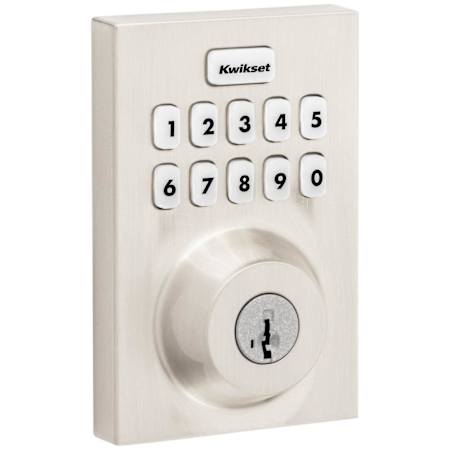 Kwikset Home Connect Contemporary Keyless Entry Electronic Keypad Deadbolt with Z-Wave and SmartKey Satin Nickel
