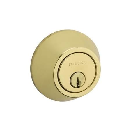 Kwikset 9100 Series Single Cylinder Keyed Entry Deadbolt from the Safe Lock Collection Bright Brass