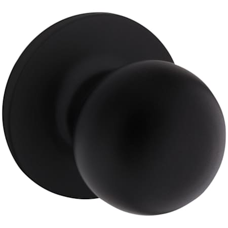 Kwikset Regina Non-Turning One-Sided Dummy Door Knob with Round Rose from the Safe Lock Collection Matte Black