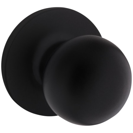 Kwikset Regina Non-Turning One-Sided Dummy Door Knob with Round Rose from the Safe Lock Collection Matte Black