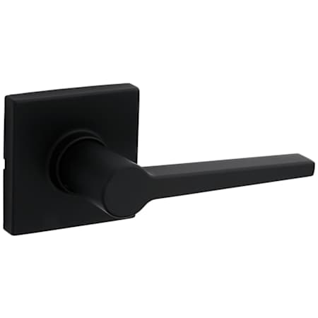 Kwikset Daylon Passage Door Lever Set with Square Rose from the Safe Lock Collection Matte Black