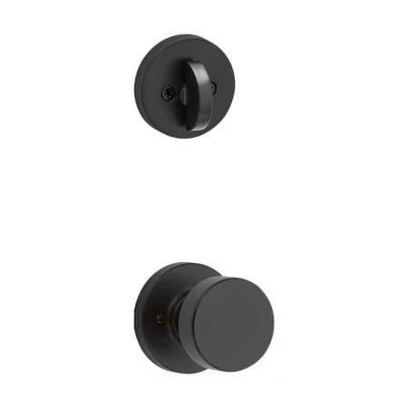 Kwikset Pismo Non-Turning Dummy Interior Pack with Round Rose Matte Black