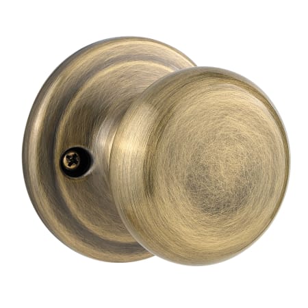 Kwikset Juno Reversible Non-Turning One-Sided Dummy Door Knob Antique Brass