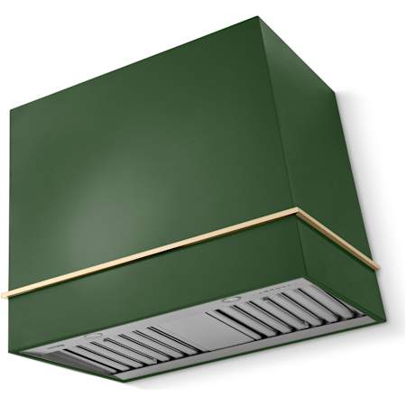 La Cornue CornuFe Loge Series 600 CFM 36 Inch Wide Wall Mounted Range Hood Brands Hatch Green / Brushed Brass
