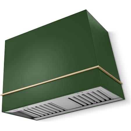 La Cornue CornuFe Loge Series 1,200 CFM 44 Inch Wide Wall Mounted Range Hood with LED Lights Brands Hatch Green / Brushed Brass