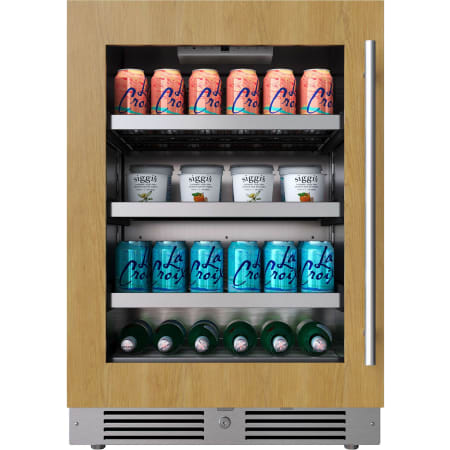 Landmark 24 Inch Wide 154 Can Capacity Beverage Cooler with Alternating (Blue, White, Amber) LED lighting, Door Alarm, Touch Control Panel and Lockable Left Hinged Door Panel Ready