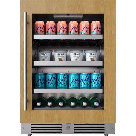 Landmark 24 Inch Wide 154 Can Capacity Beverage Cooler with Alternating (Blue, White, Amber) LED lighting, Door Alarm, Touch Control Panel and Lockable Right Hinged Door Panel Ready