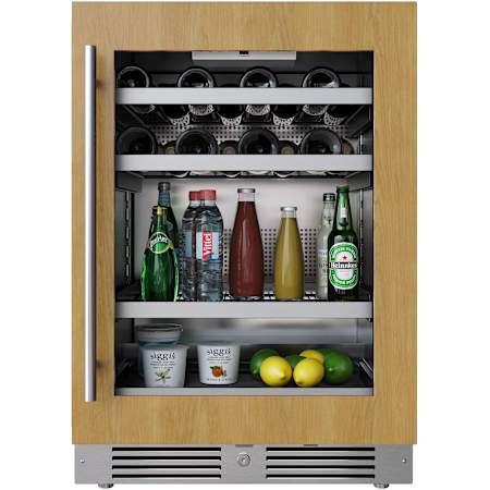 Landmark 24 Inch Wide 16 Bottle and 70 Can Capacity Beverage Cooler with Alternating (Blue, White, Amber) LED lighting, Door Alarm, Touch Control Panel and Lockable Right Hinged Door Panel Ready