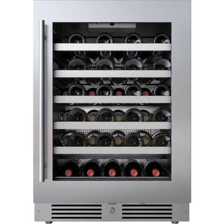 Landmark  24 Inch Wide 45 Bottle Capacity Single Zone Wine Cooler with Alternating (Blue, White, Amber) LED lighting, Door Alarm, Touch Control Panel and Lockable Right Hinged Door Stainless Steel