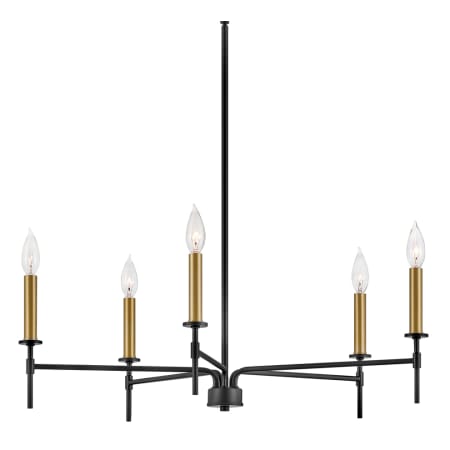 Lark Hux 5 Light 28" Wide Taper Candle Chandelier Black