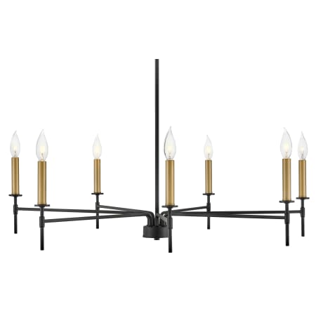 Lark Hux 7 Light 36" Wide Taper Candle Style Chandelier Black