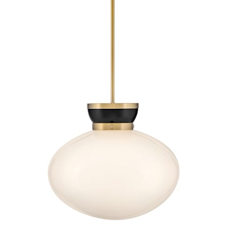 Lark Lucy 15" Wide Pendant with Cased Opal Glass Lacquered Brass / Black
