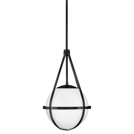 Lark Colby 1 Light 12" Wide Pendant with Cased Opal Glass Black