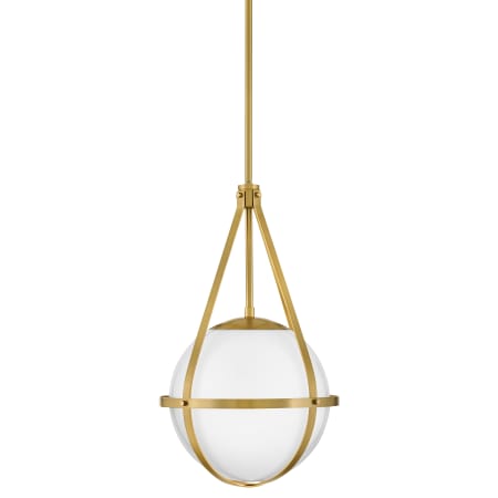 Lark Colby 1 Light 12" Wide Pendant with Cased Opal Glass Lacquered Brass