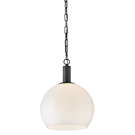Lark Rivi 13" Wide Pendant with Cased Opal Glass Black