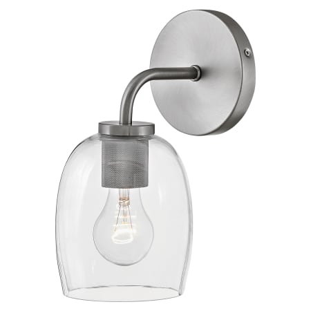 Lark Percy 1 Light 7" Wide Bathroom Sconce with Clear Glass Shade Antique Nickel