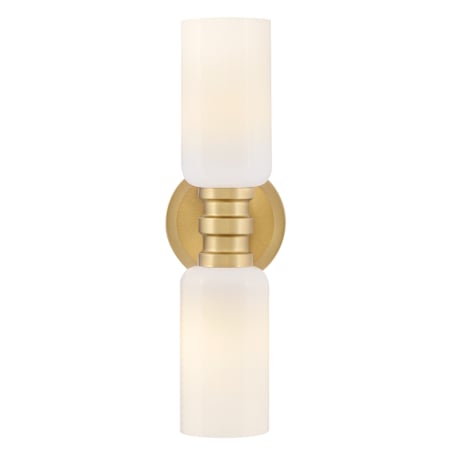 Lark Naomi 2 Light 5" Wide Vanity Light with Cased Opal Glass Lacquered Brass / Cased Opal