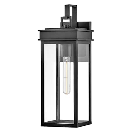 Lark Cole 19" 1 Light Tall Outdoor Wall Sconce with Clear Glass Black