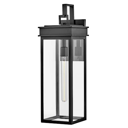 Lark Cole 1 Light 25" Tall Outdoor Wall Sconce with Clear Glass Black