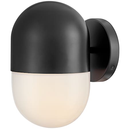 Lark Bardi 1 Light 10" Tall Outdoor Wall Sconce with Cased Opal Glass Black