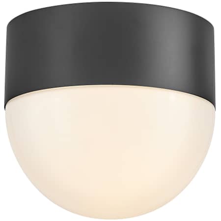 Lark Bardi 1 Light 8" Wide Flush Mount Bowl Outdoor Ceiling Fixture with Cased Opal Glass Black
