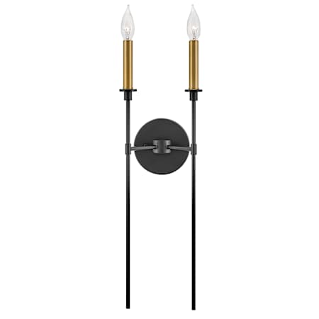 Lark Hux 2 Light 24" Tall Wall Sconce Black