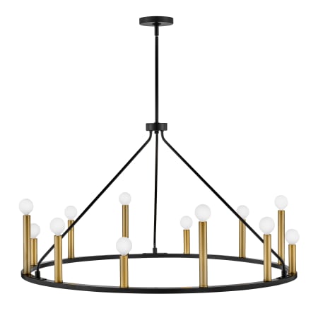 Lark Lazlo 12 Light 38" Wide Ring Chandelier Black