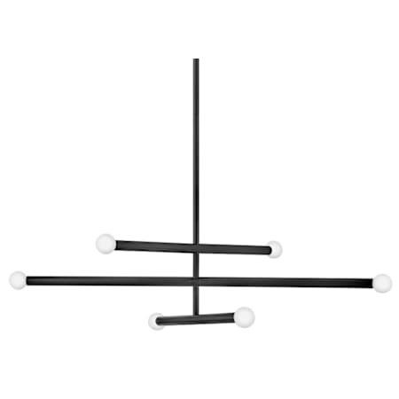 Lark Millie 6 Light 36" Wide Abstract Pendant / Semi-Flush Ceiling Fixture Black