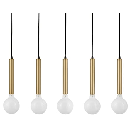 Lark Bobbie 5 Light 36" Wide Linear Chandelier Lacquered Brass