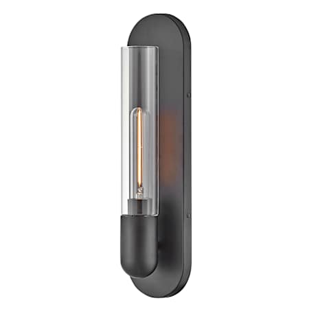 Lark Tully 18" Tall Wall Sconce with Clear Glass Shade Black