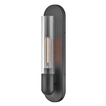 Lark Tully 18" Tall Wall Sconce with Clear Glass Shade Black