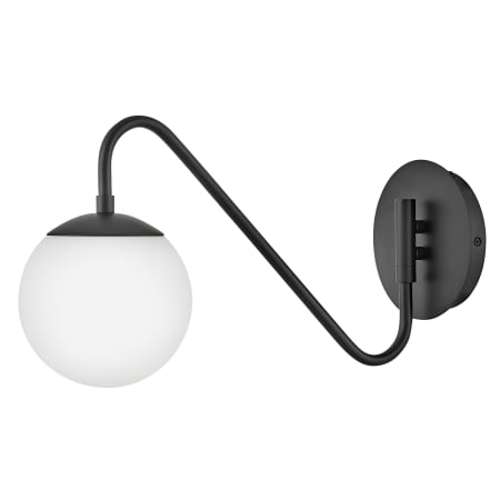 Lark Dottie 9" Tall Hardwired or Plug-In Wall Sconce with Etched Opal Glass Shade Black