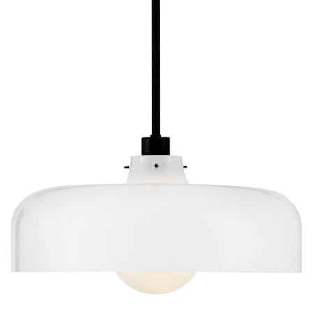 Lark Maisie 15" Wide Pendant with Cased Opal Shade Black