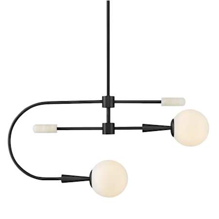 Lark Maude 2 Light 33" Wide Linear Chandelier Black