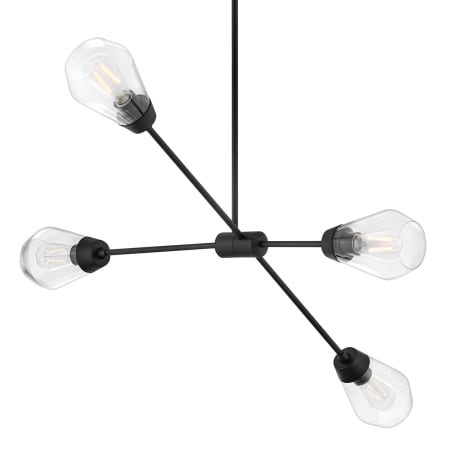 Lark Livie 4 Light 44" Wide Sputnik Chandelier with Clear Glass Shades Black