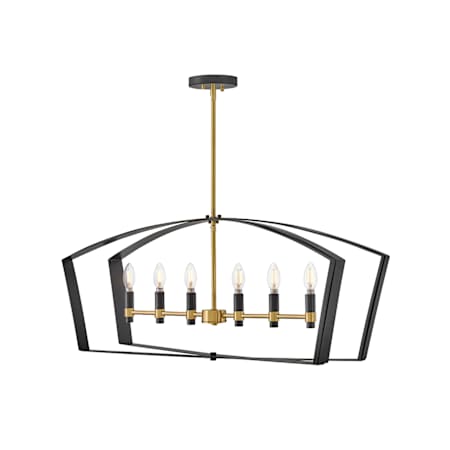 Lark Sammi 6 Light 40" Wide Linear Chandelier Black