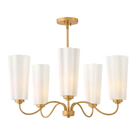 Lark Honey 5 Light 28" Wide LED Chandelier Distressed Brass