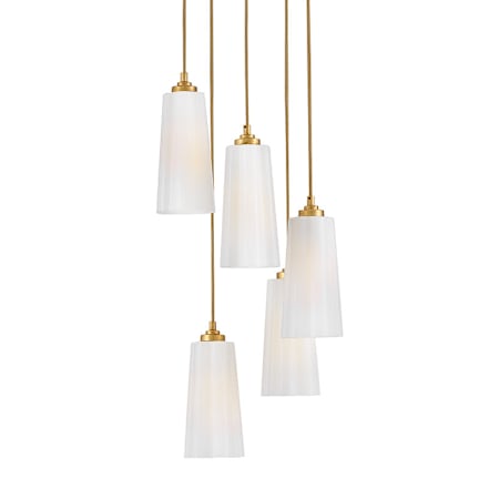 Lark Honey 5 Light 16" Wide Multi Light Pendant Distressed Brass
