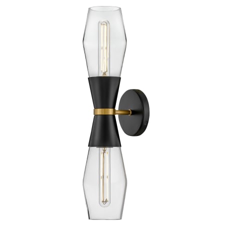 Lark Livie 2 Light 22" Tall Wall Sconce with Clear Glass Shades Black